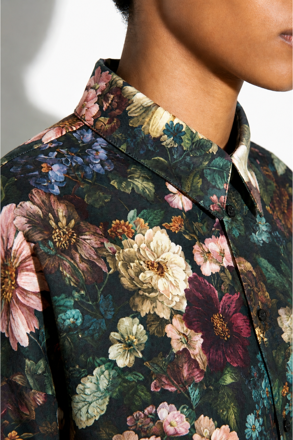 Chemise Irina Flower Bordeaux fabriquée en Italie