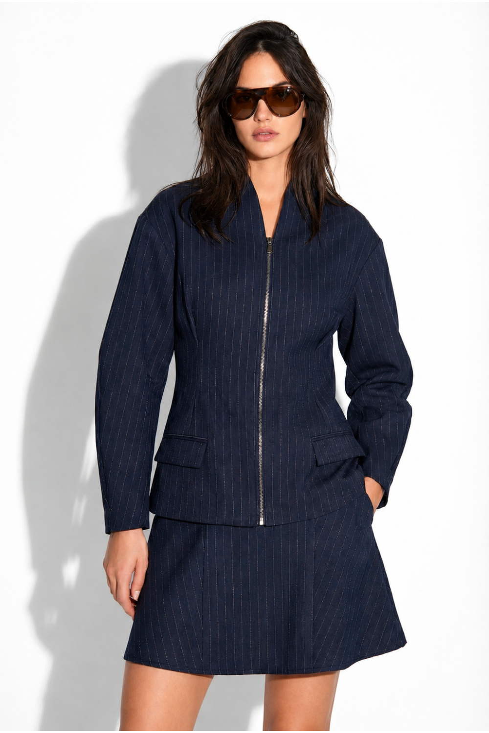 Malia Maura Navy Jacket, made in Italy