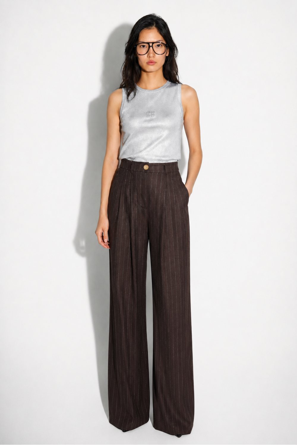 Pantalon Astrid Goccoa Story chocolat fabriqué en Italie