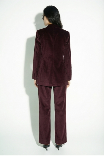 Chocolate-colored velvet Yves tuxedo blazer, made in Italy