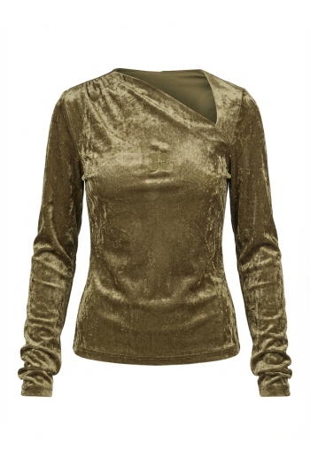 Blouse Lyra Velvet Alvaere kaki fabriquée en Italie