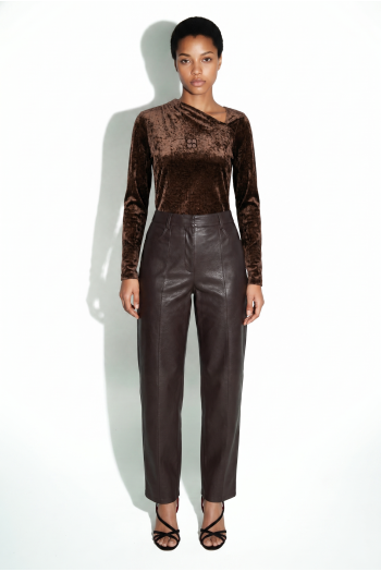 Blouse Lyra velvet Alvaere chocolat fabriqué en Italie