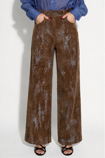Swiggy corduroy pants in used brown, made in Italy