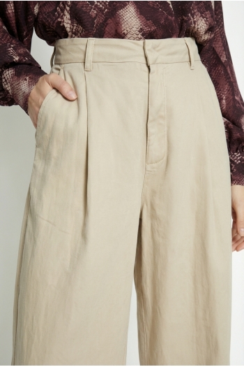 Beige Rio Lyocell pants made in Italy