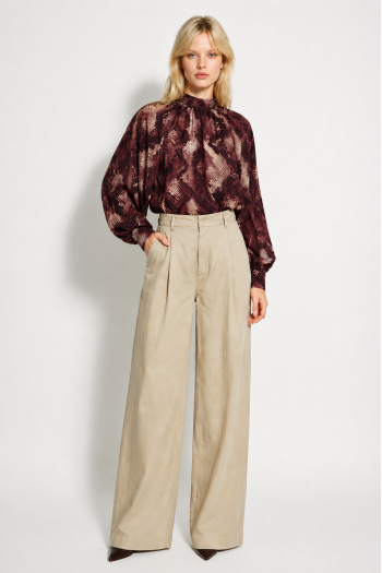 Pantalon Rio Lyocell beige fabriqué en Italie