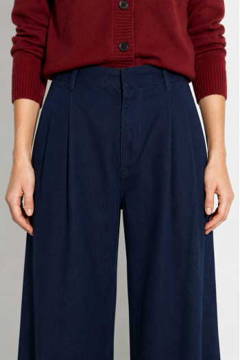 Pantalon Rio Lyocell Navy fabriqué en Italie