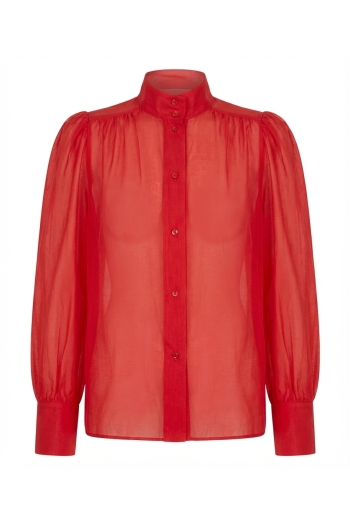 Anais red voile shirt made in Italy