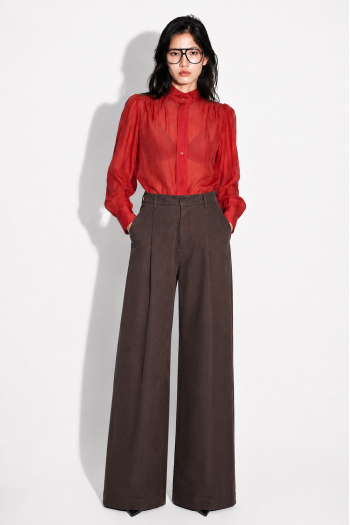 Anais red voile shirt made in Italy