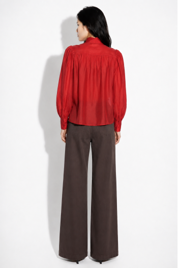 Anais red voile shirt made in Italy