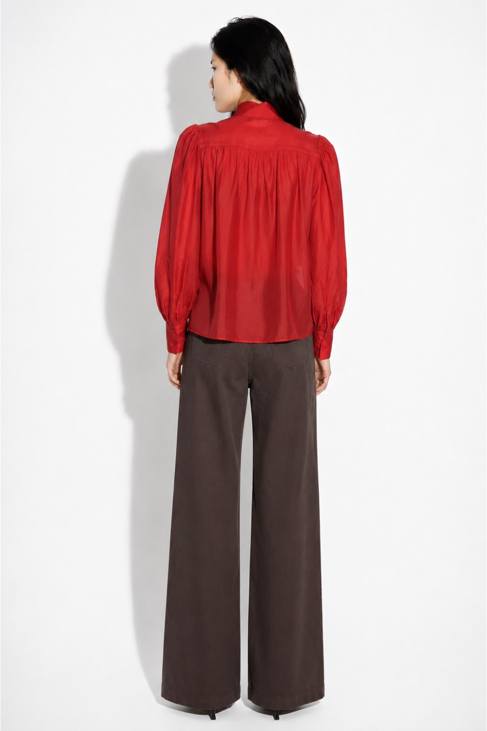 Anais red voile shirt made in Italy