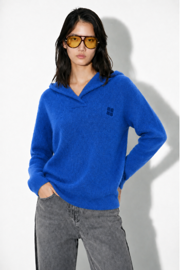 Maille capuche Nola bleu royal fabriquée en Italie