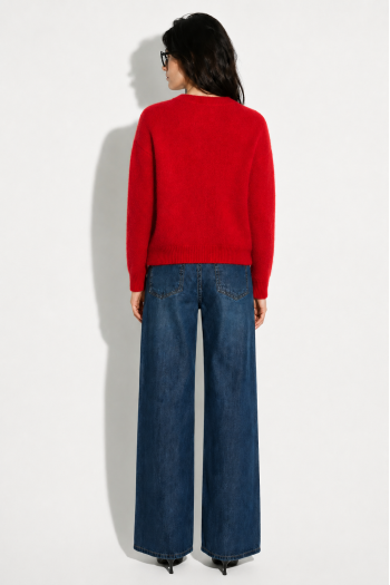 Maille Ivy col rond rouge fabriqué en Italie