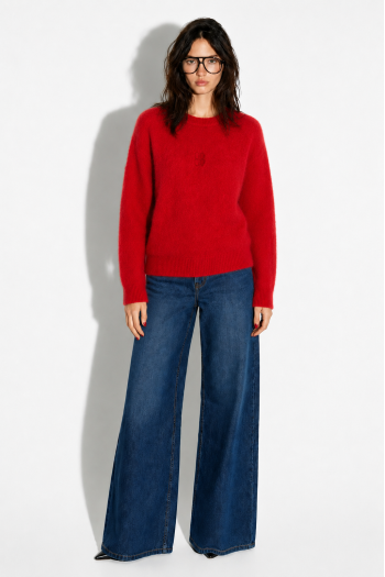 Maille Ivy col rond rouge fabriqué en Italie