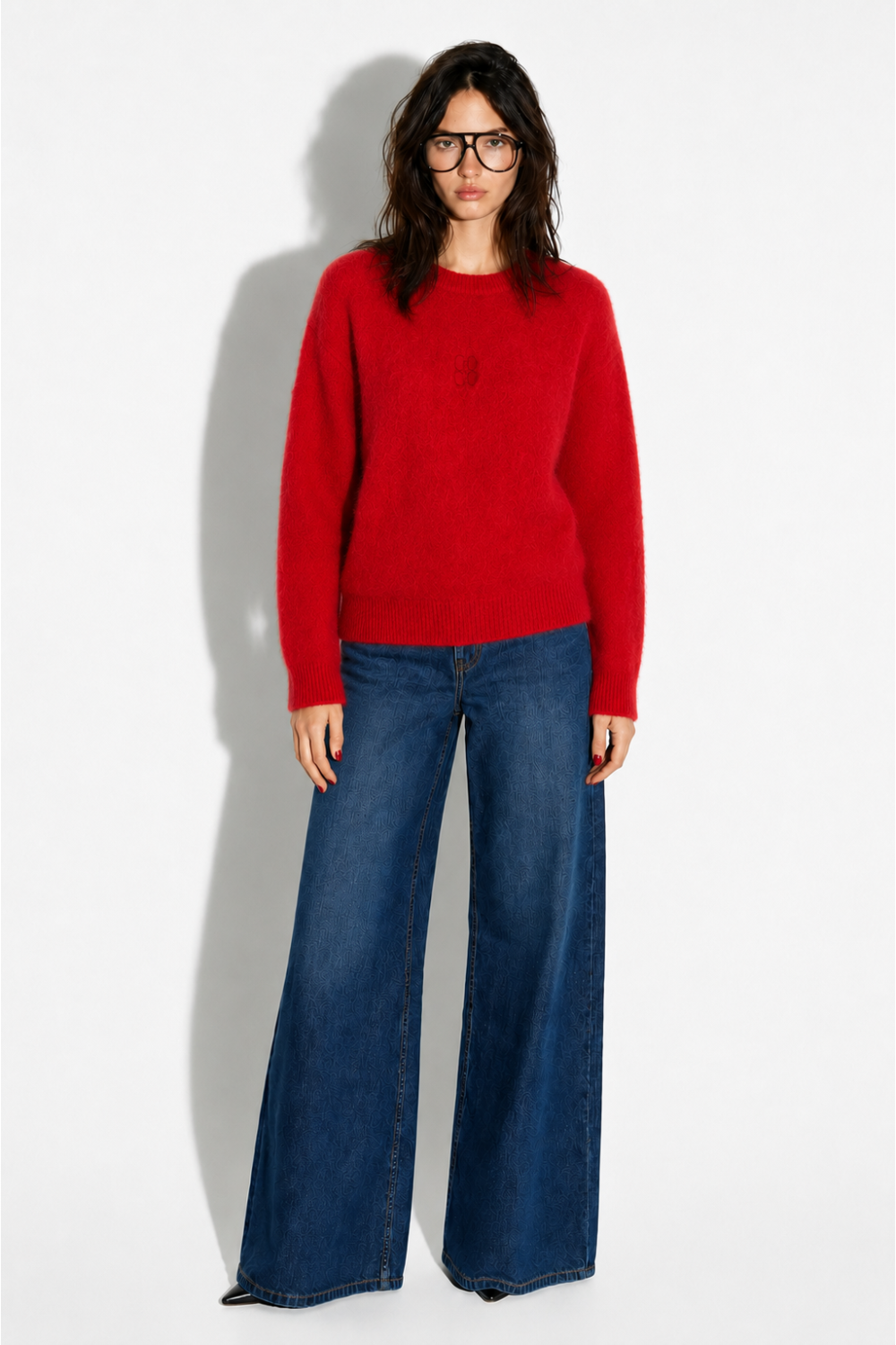 Maille Ivy col rond rouge fabriqué en Italie