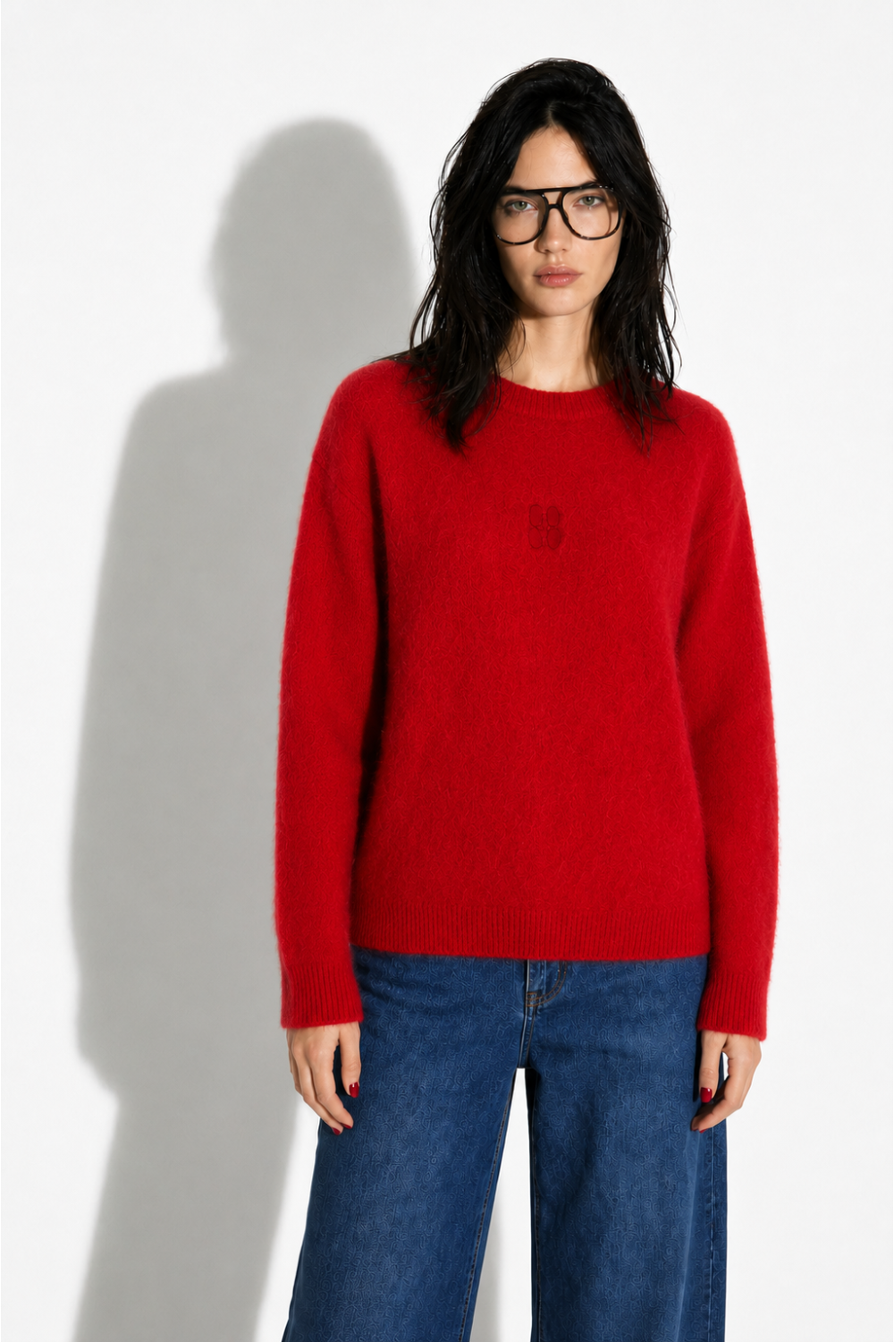 Maille Ivy col rond rouge fabriqué en Italie