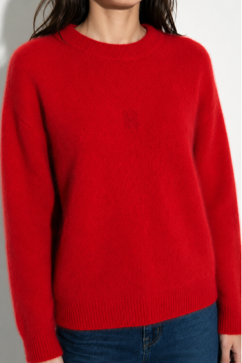 Maille Ivy col rond rouge fabriqué en Italie