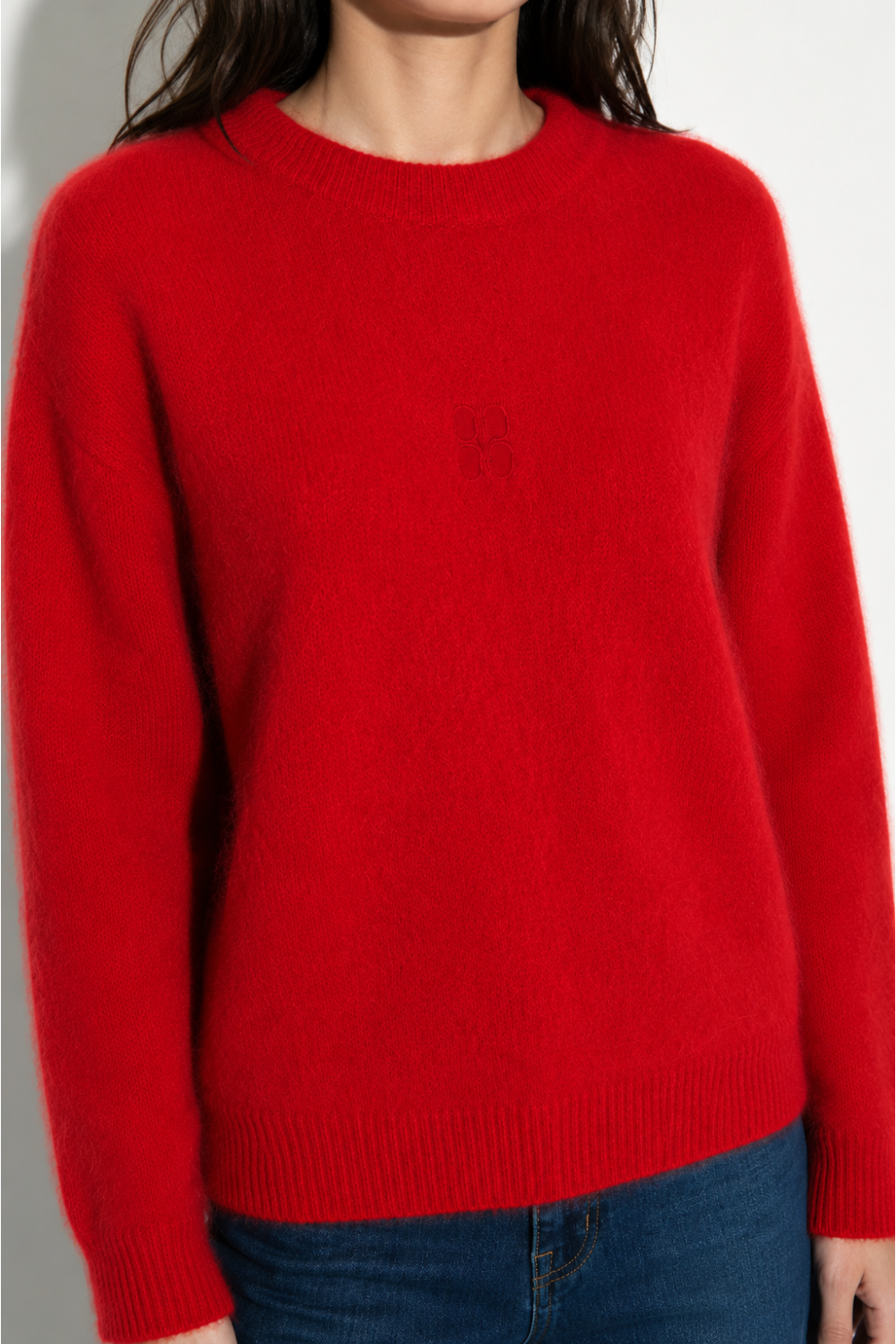 Maille Ivy col rond rouge fabriqué en Italie